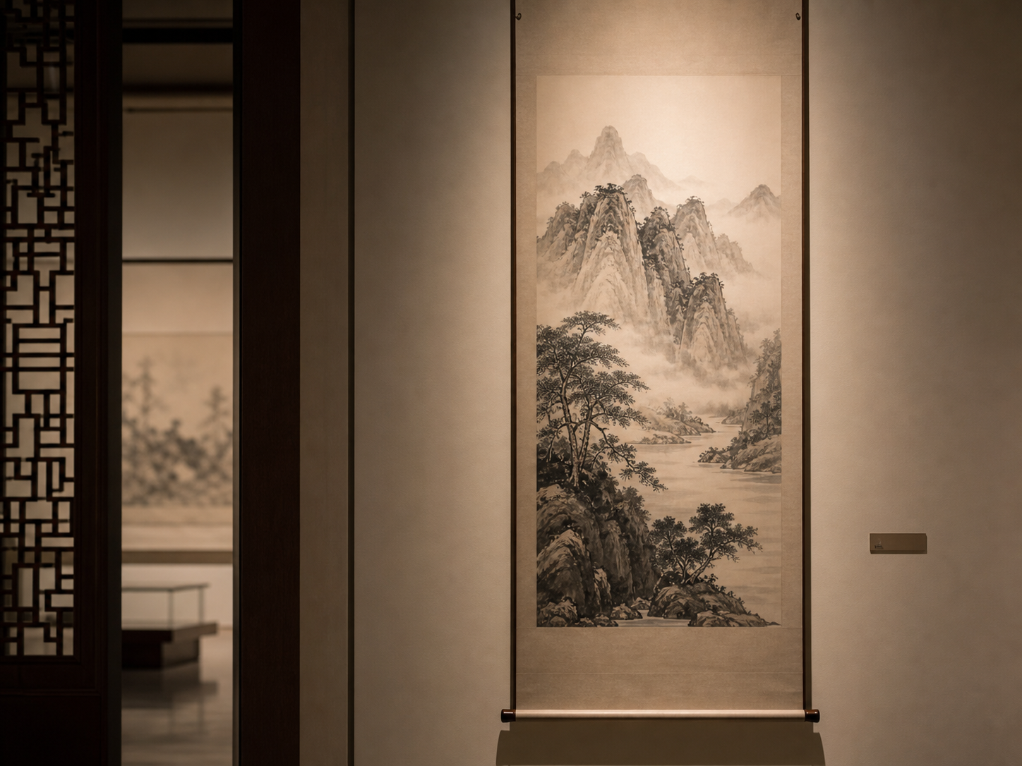 烟岚山水轴